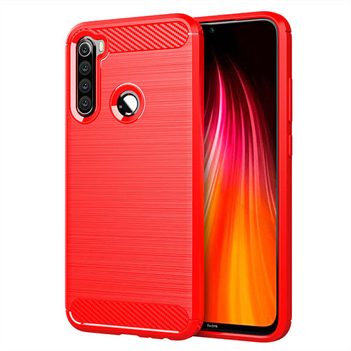 Silicone Candy Rubber TPU Line Soft Case Cover C01 for Xiaomi Redmi Note 8 (2021) Red