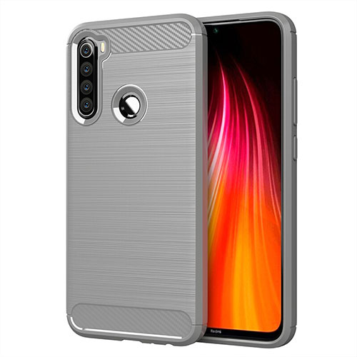 Silicone Candy Rubber TPU Line Soft Case Cover C01 for Xiaomi Redmi Note 8 (2021) Silver