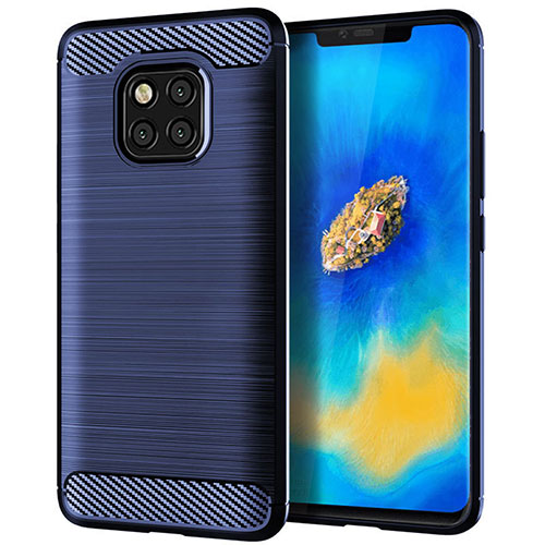 Silicone Candy Rubber TPU Line Soft Case Cover C02 for Huawei Mate 20 Pro Blue