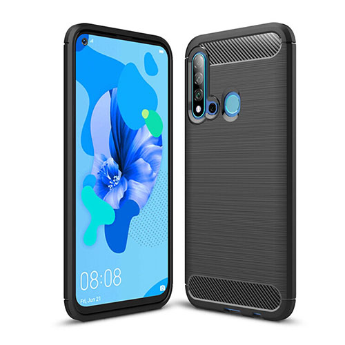 Silicone Candy Rubber TPU Line Soft Case Cover C02 for Huawei Nova 5i Black