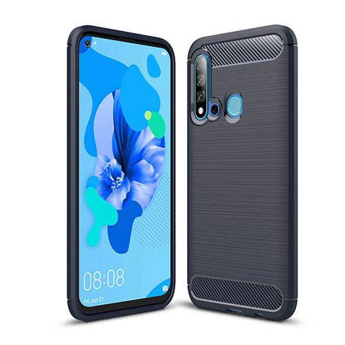 Silicone Candy Rubber TPU Line Soft Case Cover C02 for Huawei Nova 5i Blue