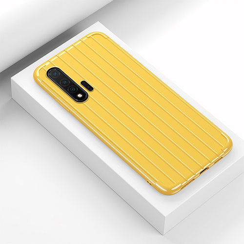 Silicone Candy Rubber TPU Line Soft Case Cover C02 for Huawei Nova 6 5G Yellow