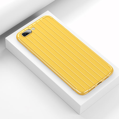 Silicone Candy Rubber TPU Line Soft Case Cover C02 for Oppo K1 Yellow