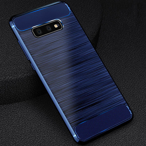 Silicone Candy Rubber TPU Line Soft Case Cover C02 for Samsung Galaxy S10e Blue
