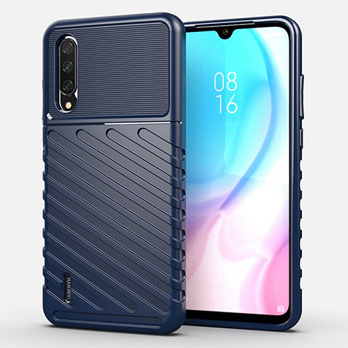 Silicone Candy Rubber TPU Line Soft Case Cover C02 for Xiaomi Mi A3 Blue