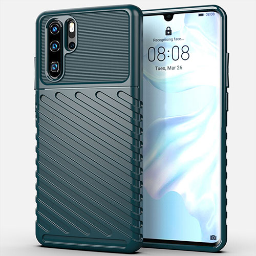 Silicone Candy Rubber TPU Line Soft Case Cover C03 for Huawei P30 Pro New Edition Green