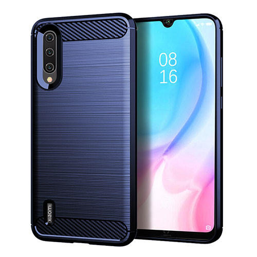 Silicone Candy Rubber TPU Line Soft Case Cover C05 for Xiaomi Mi A3 Blue