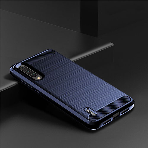 Silicone Candy Rubber TPU Line Soft Case Cover C08 for Xiaomi Mi A3 Blue