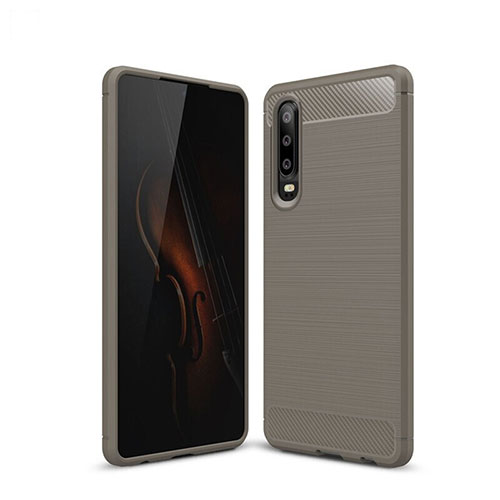 Silicone Candy Rubber TPU Line Soft Case Cover for Huawei P30 Gray