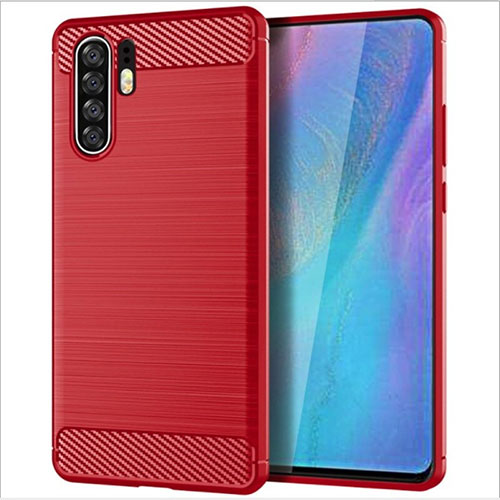 Silicone Candy Rubber TPU Line Soft Case Cover for Huawei P30 Pro New Edition Red