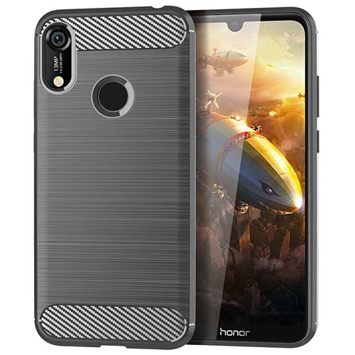 Silicone Candy Rubber TPU Line Soft Case Cover for Huawei Y6 Prime (2019) Gray