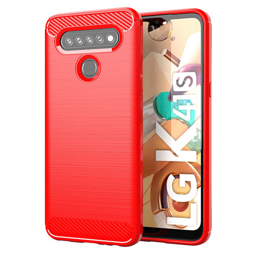 Silicone Candy Rubber TPU Line Soft Case Cover for LG K41S Red