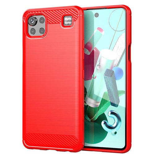 Silicone Candy Rubber TPU Line Soft Case Cover for LG K92 5G Red