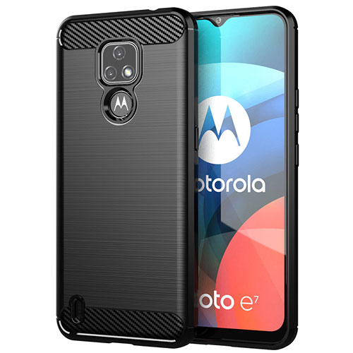 Silicone Candy Rubber TPU Line Soft Case Cover for Motorola Moto E7 (2020) Black