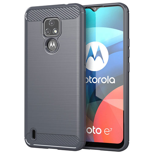 Silicone Candy Rubber TPU Line Soft Case Cover for Motorola Moto E7 (2020) Gray