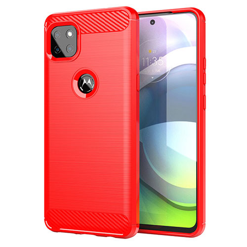 Silicone Candy Rubber TPU Line Soft Case Cover for Motorola Moto G 5G Red