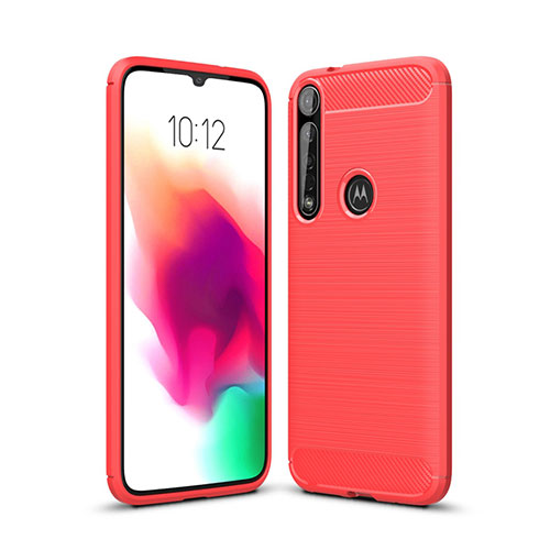 Silicone Candy Rubber TPU Line Soft Case Cover for Motorola Moto G8 Plus Red