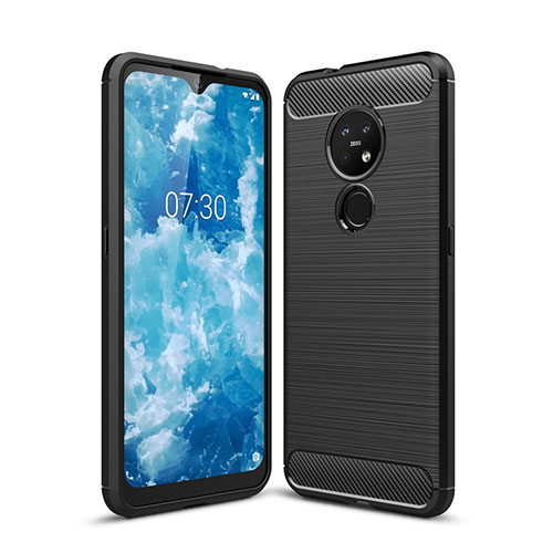 Silicone Candy Rubber TPU Line Soft Case Cover for Nokia 6.2 Black