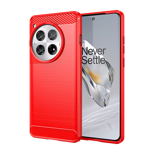 Silicone Candy Rubber TPU Line Soft Case Cover for OnePlus 12R 5G Red