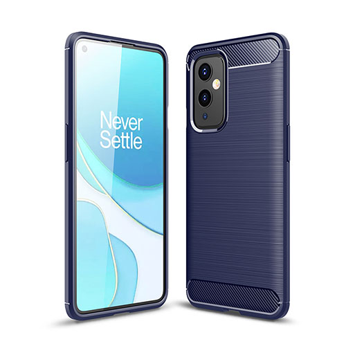 Silicone Candy Rubber TPU Line Soft Case Cover for OnePlus 9 5G Blue