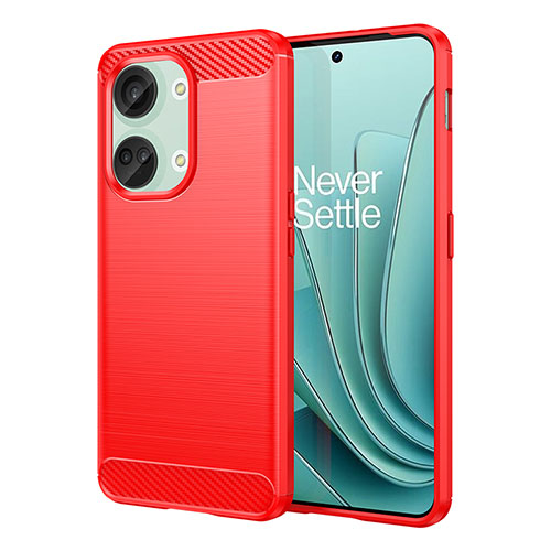 Silicone Candy Rubber TPU Line Soft Case Cover for OnePlus Nord 3 5G Red