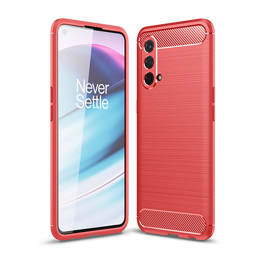 Silicone Candy Rubber TPU Line Soft Case Cover for OnePlus Nord CE 5G Red