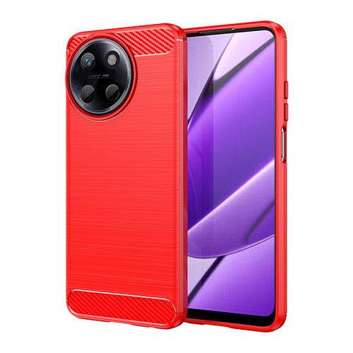 Silicone Candy Rubber TPU Line Soft Case Cover for Realme 11 4G Red