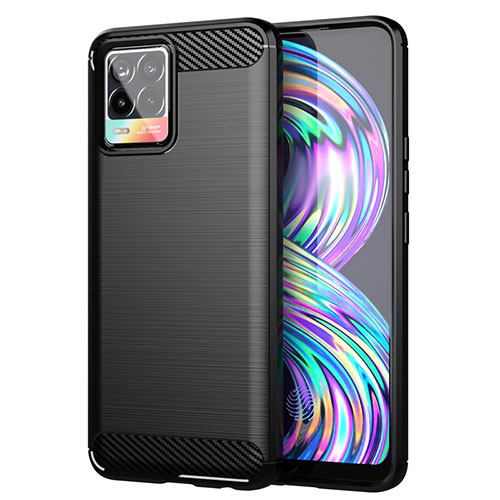 Silicone Candy Rubber TPU Line Soft Case Cover for Realme 8 4G Black