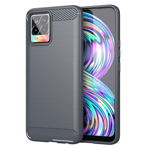 Silicone Candy Rubber TPU Line Soft Case Cover for Realme 8 4G Gray