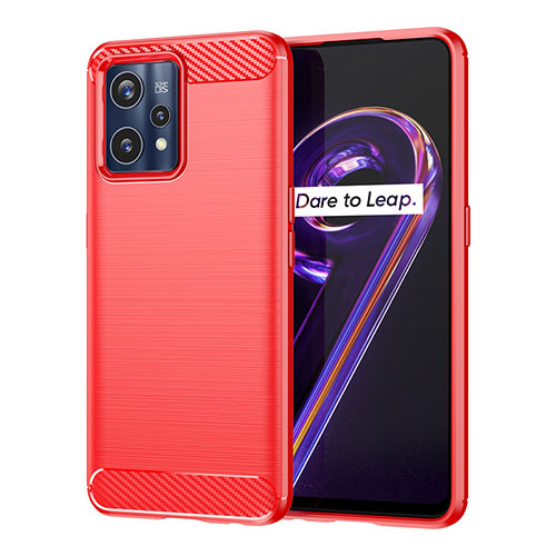 Silicone Candy Rubber TPU Line Soft Case Cover for Realme 9 4G Red