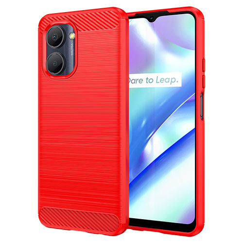 Silicone Candy Rubber TPU Line Soft Case Cover for Realme C33 (2023) Red