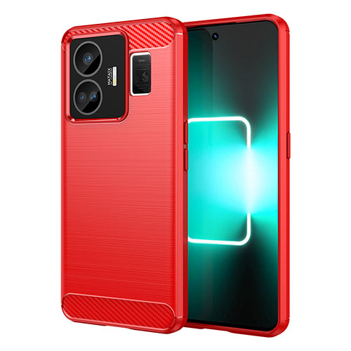 Silicone Candy Rubber TPU Line Soft Case Cover for Realme GT Neo6 5G Red