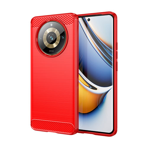 Silicone Candy Rubber TPU Line Soft Case Cover for Realme Narzo 60 Pro 5G Red