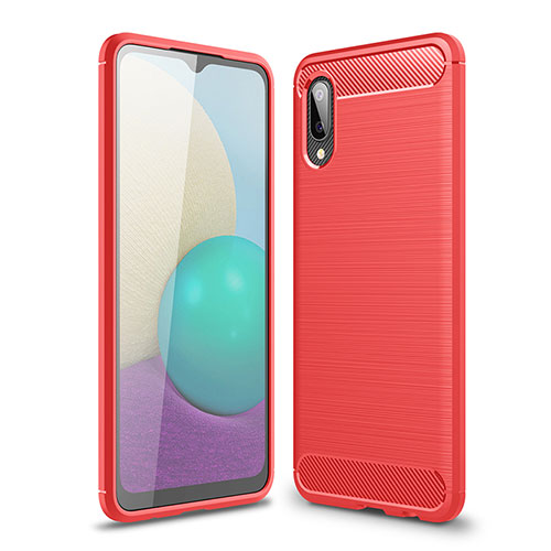 Silicone Candy Rubber TPU Line Soft Case Cover for Samsung Galaxy A02 Red
