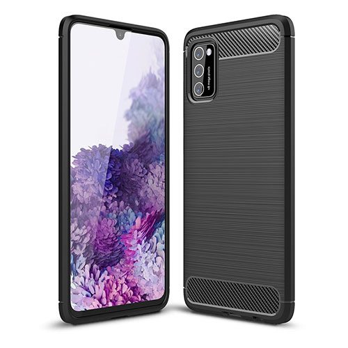 Silicone Candy Rubber TPU Line Soft Case Cover for Samsung Galaxy A02s Black