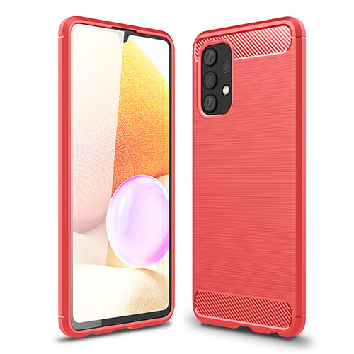 Silicone Candy Rubber TPU Line Soft Case Cover for Samsung Galaxy A32 5G Red