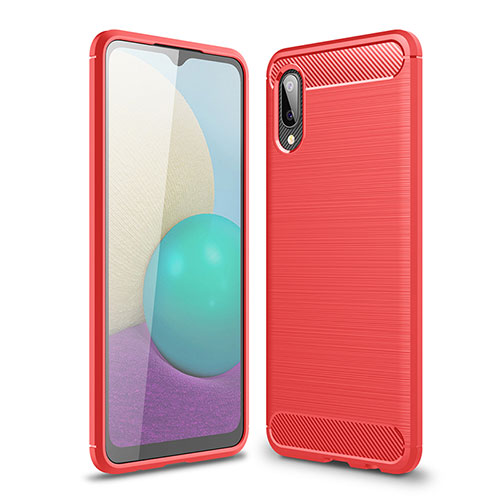 Silicone Candy Rubber TPU Line Soft Case Cover for Samsung Galaxy M02 Red