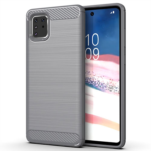 Silicone Candy Rubber TPU Line Soft Case Cover for Samsung Galaxy M60s Gray