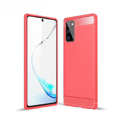 Silicone Candy Rubber TPU Line Soft Case Cover for Samsung Galaxy Note 20 Plus 5G Red