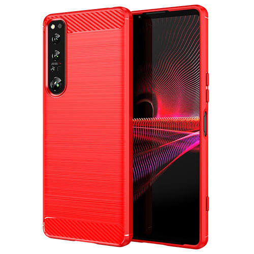 Silicone Candy Rubber TPU Line Soft Case Cover for Sony Xperia 1 IV Red