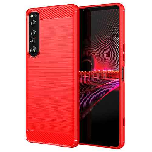 Silicone Candy Rubber TPU Line Soft Case Cover for Sony Xperia 1 IV SO-51C Red