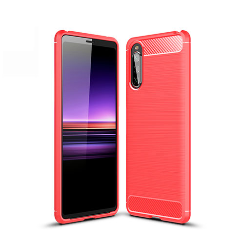 Silicone Candy Rubber TPU Line Soft Case Cover for Sony Xperia 10 II Red