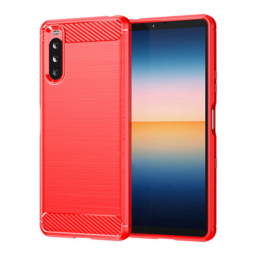 Silicone Candy Rubber TPU Line Soft Case Cover for Sony Xperia 10 III SO-52B Red