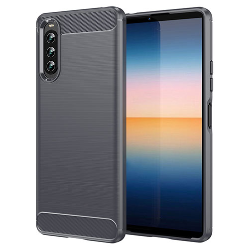 Silicone Candy Rubber TPU Line Soft Case Cover for Sony Xperia 10 IV SO-52C Gray