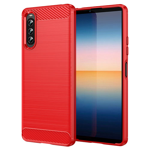 Silicone Candy Rubber TPU Line Soft Case Cover for Sony Xperia 10 V Red