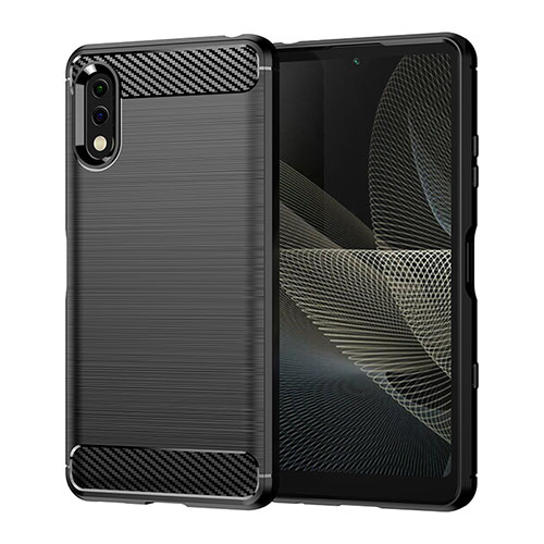 Silicone Candy Rubber TPU Line Soft Case Cover for Sony Xperia Ace II SO-41B Black