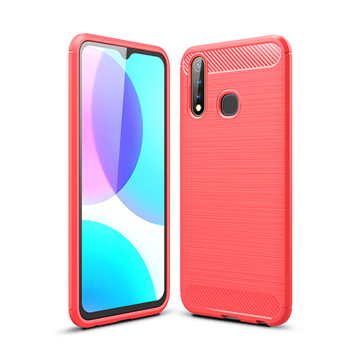 Silicone Candy Rubber TPU Line Soft Case Cover for Vivo Y19 Red