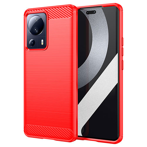 Silicone Candy Rubber TPU Line Soft Case Cover for Xiaomi Mi 13 Lite 5G Red