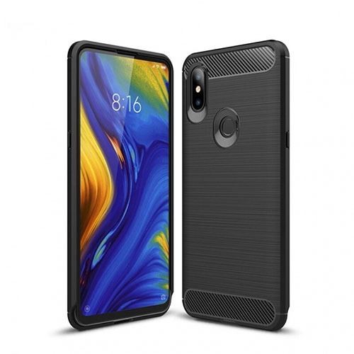 Silicone Candy Rubber TPU Line Soft Case Cover for Xiaomi Mi Mix 3 Black