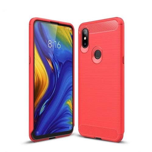 Silicone Candy Rubber TPU Line Soft Case Cover for Xiaomi Mi Mix 3 Red